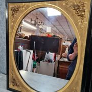 Pair of mirrors in gilded and lacquered wood Napoleon III period around 1880-1900