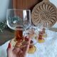 Verres à eau vintage pieds ambrés