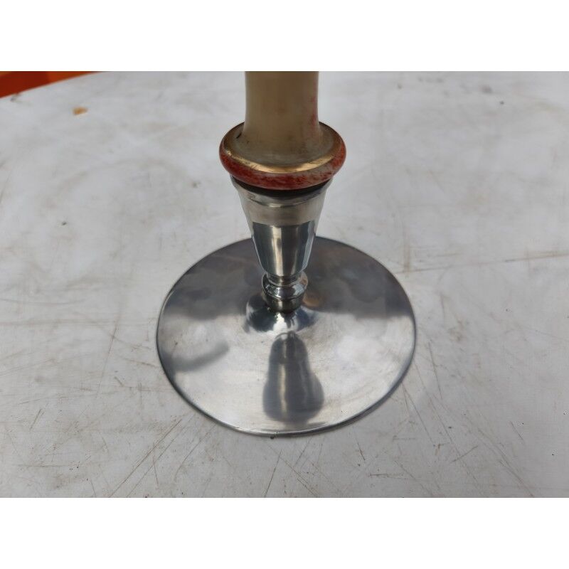 Single-flower vase in glass paste and tin by G. Lasserre