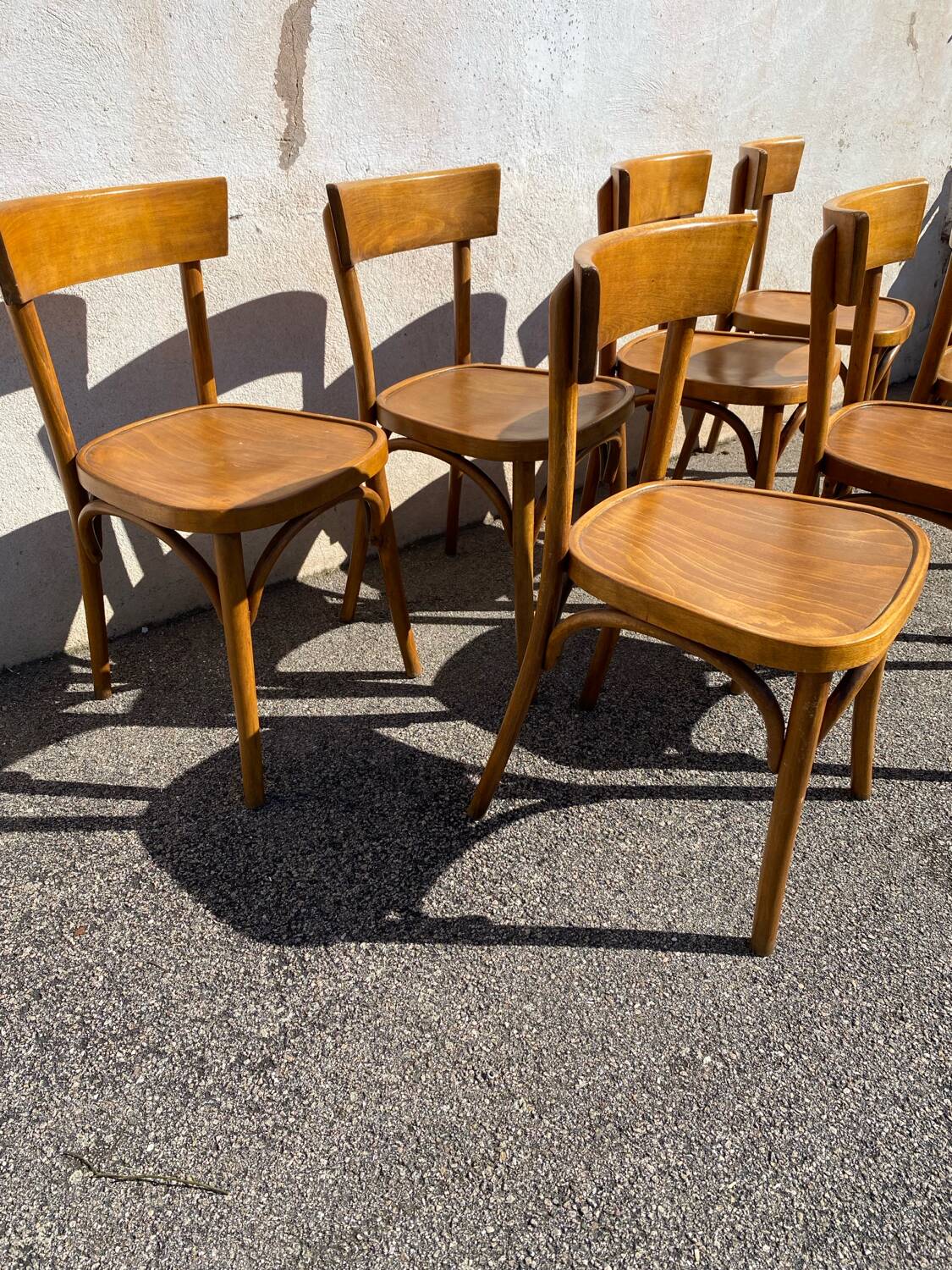 Série de 7 chaises bistrot vintage