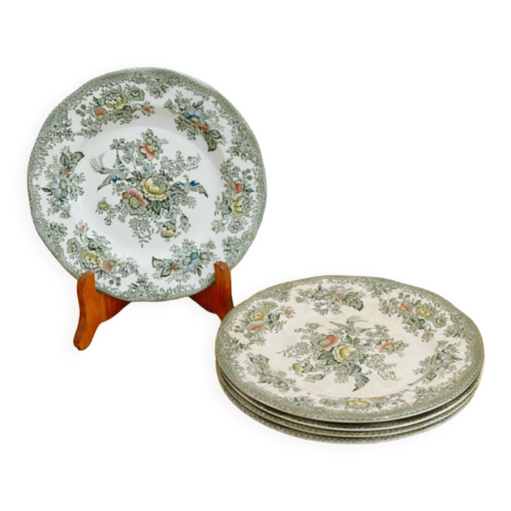 5 dessert plates enough oriental phesants