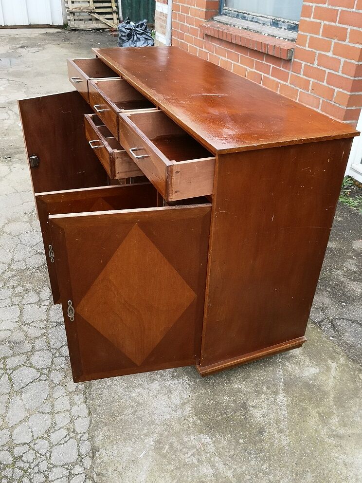 Buffet 3 portes 4 tiroirs 1950 mobilier d'art populaire