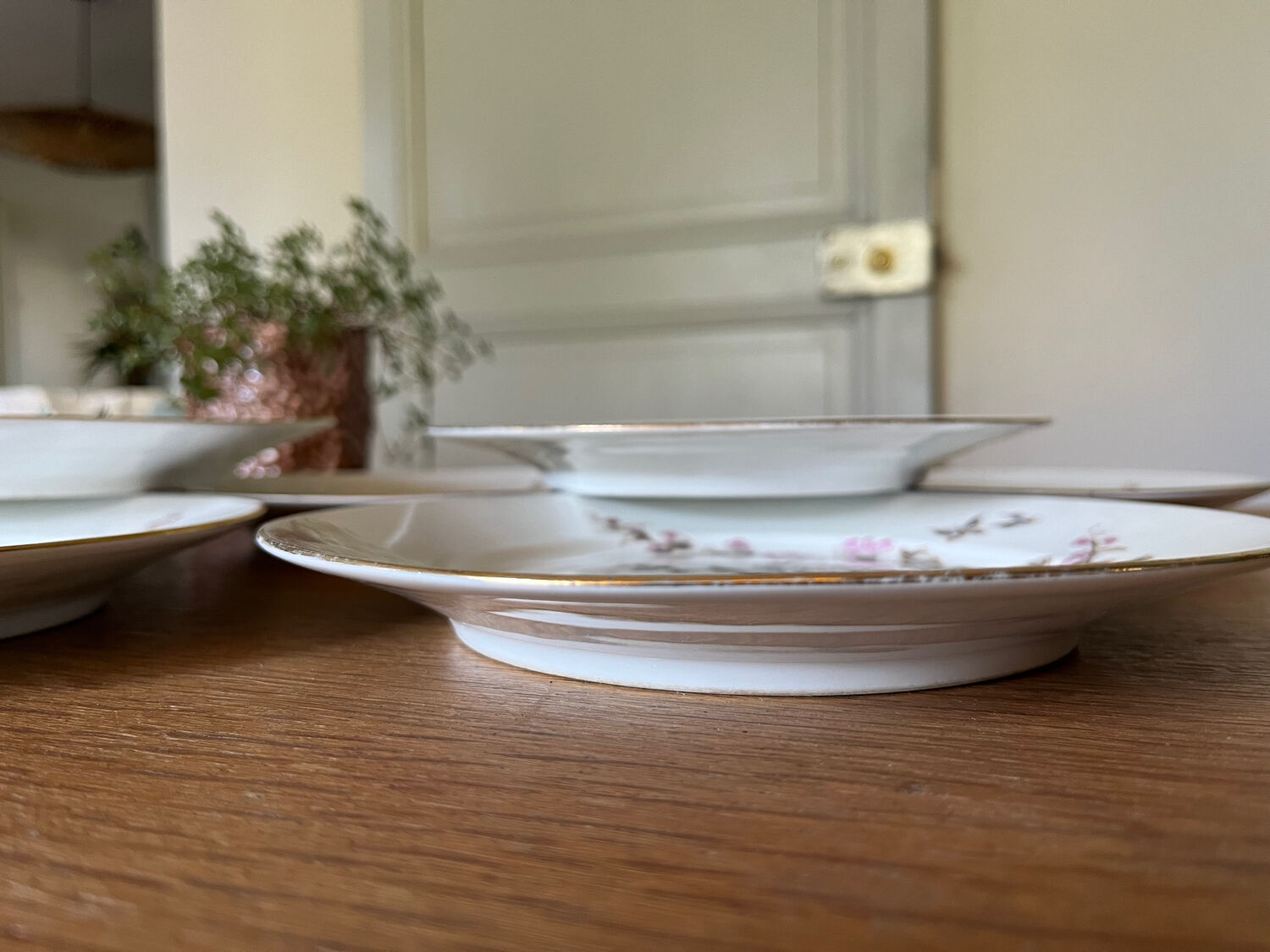 Assiettes à dessert peintes main