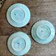 Set of 3 antique plates in majolica with bird designs.
