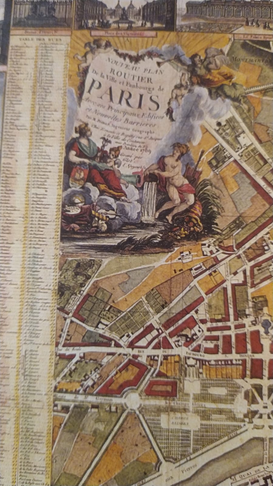 Historic map of Paris in 1789