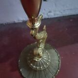 Crystal ashtray on bronze stand