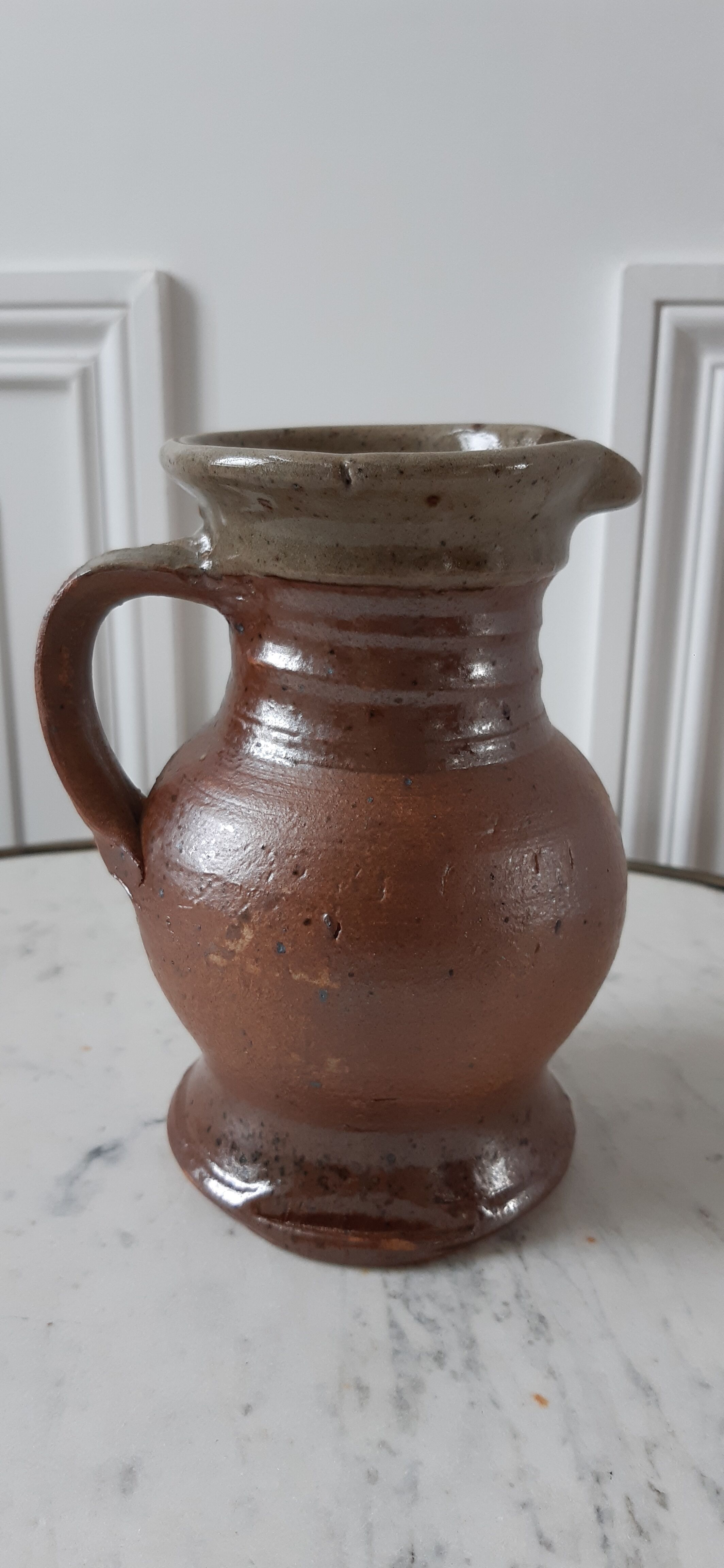 Handcrafted stoneware pitcher 70s