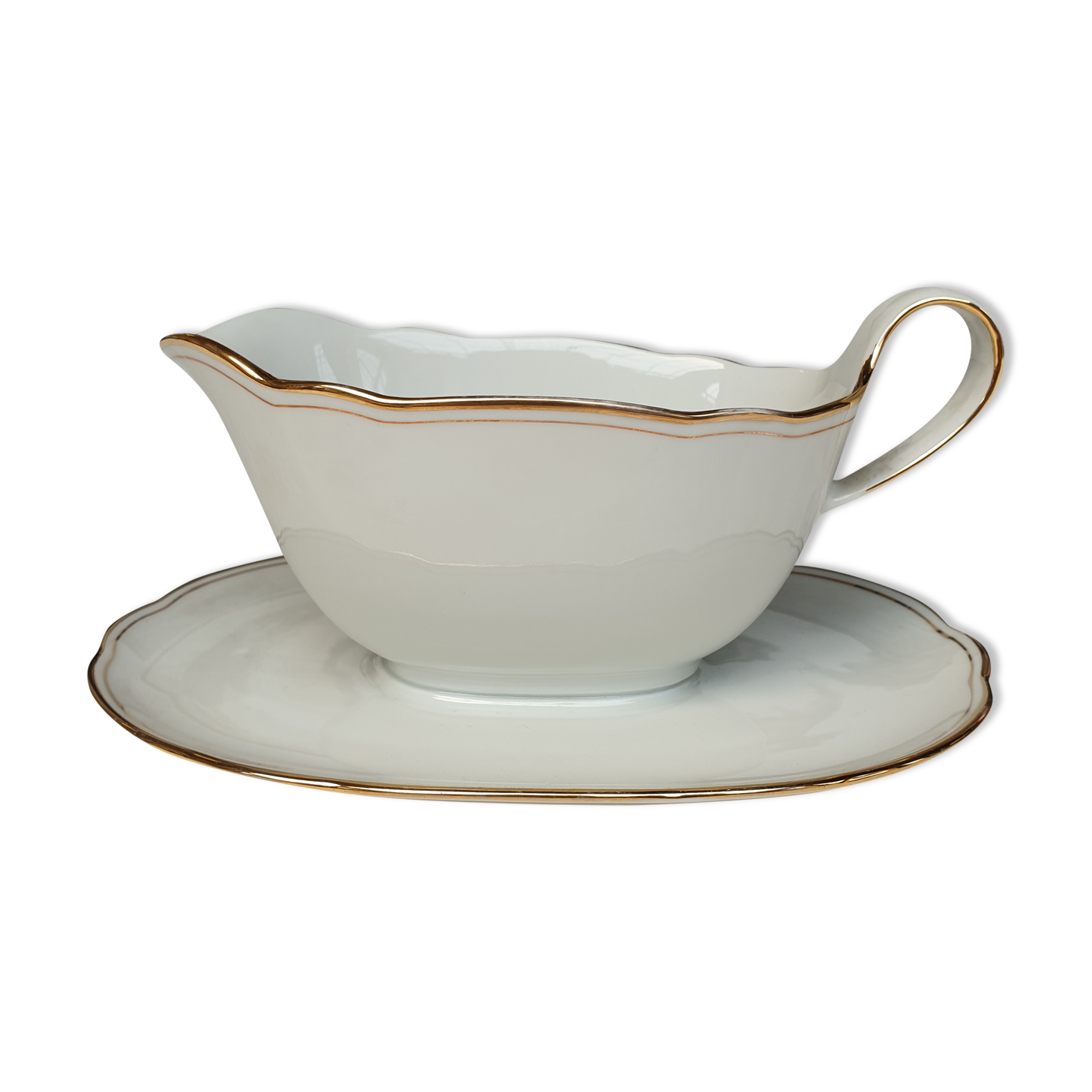 Saucière porcelaine blanche début XXème