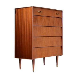 Commode en teck et laiton