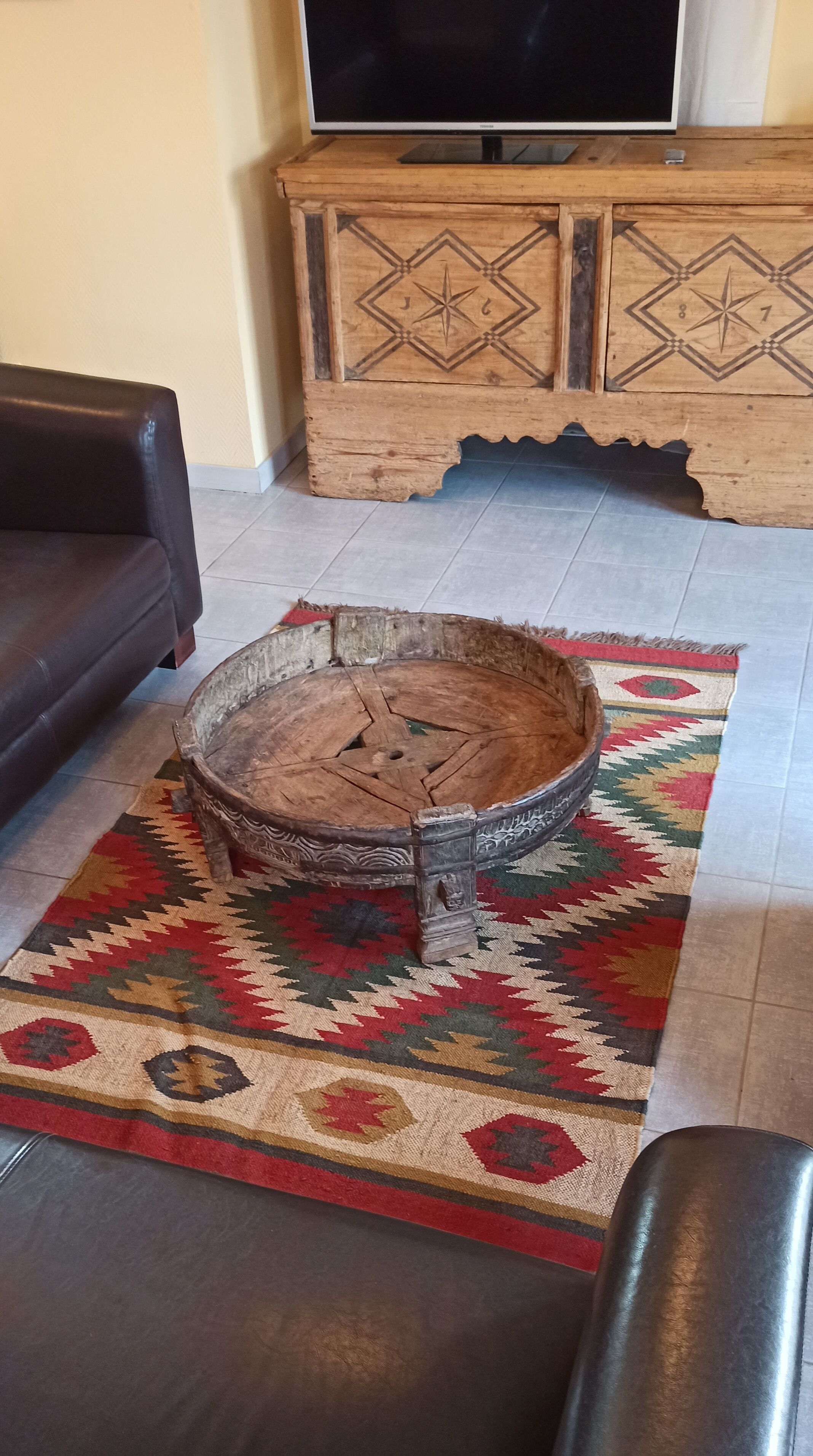 Kilim carpet in cotton and burlap 120x190cm