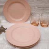 Set 6 hollow plates powder pink