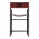 Contemporary classic bar stool with cognac leather backrest and black rubber metal.