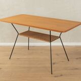 1950s Coffee Table with Raffia Shelf