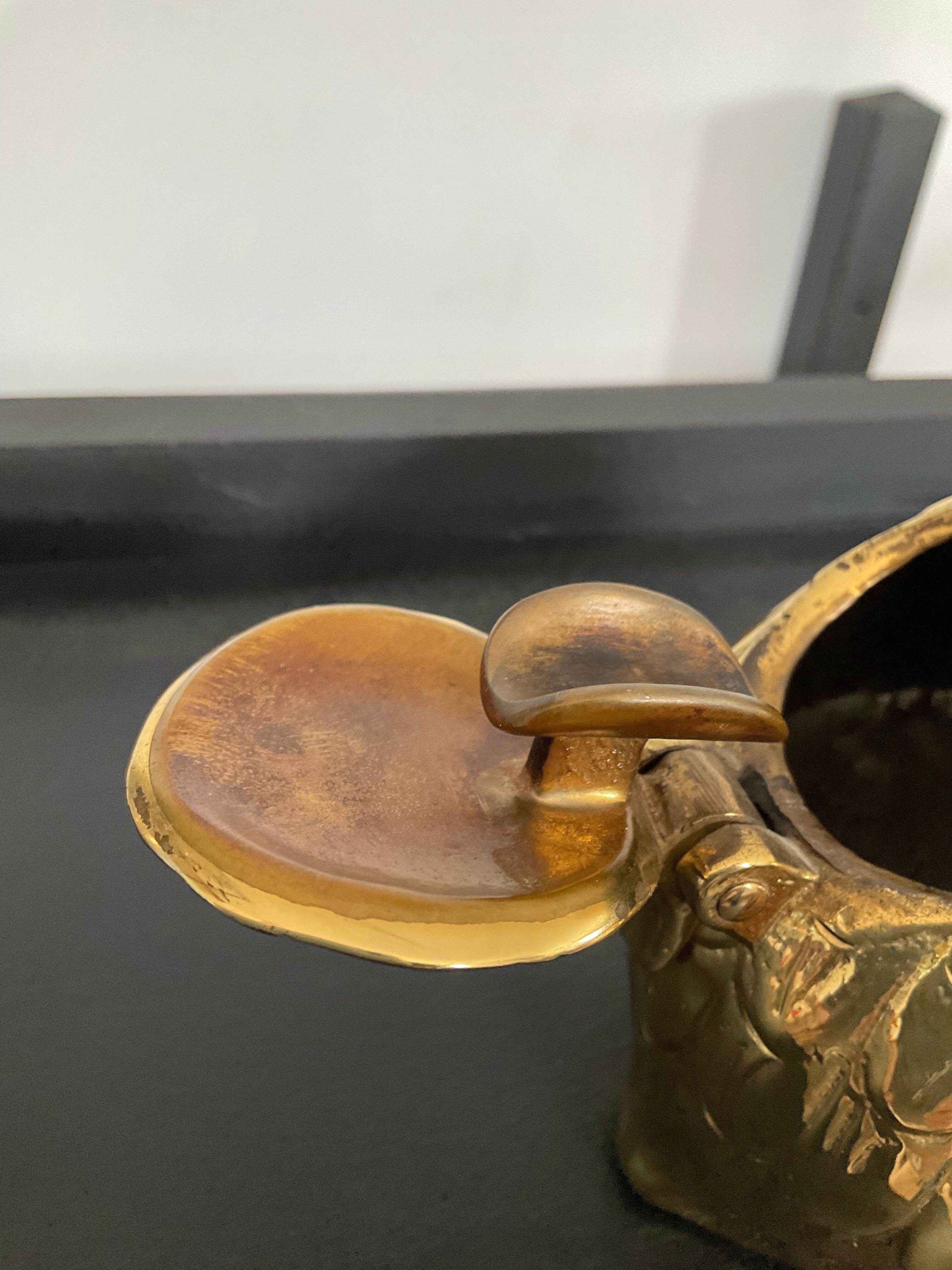 Cendrier en bronze Valenti caille ou perdrix vintage
