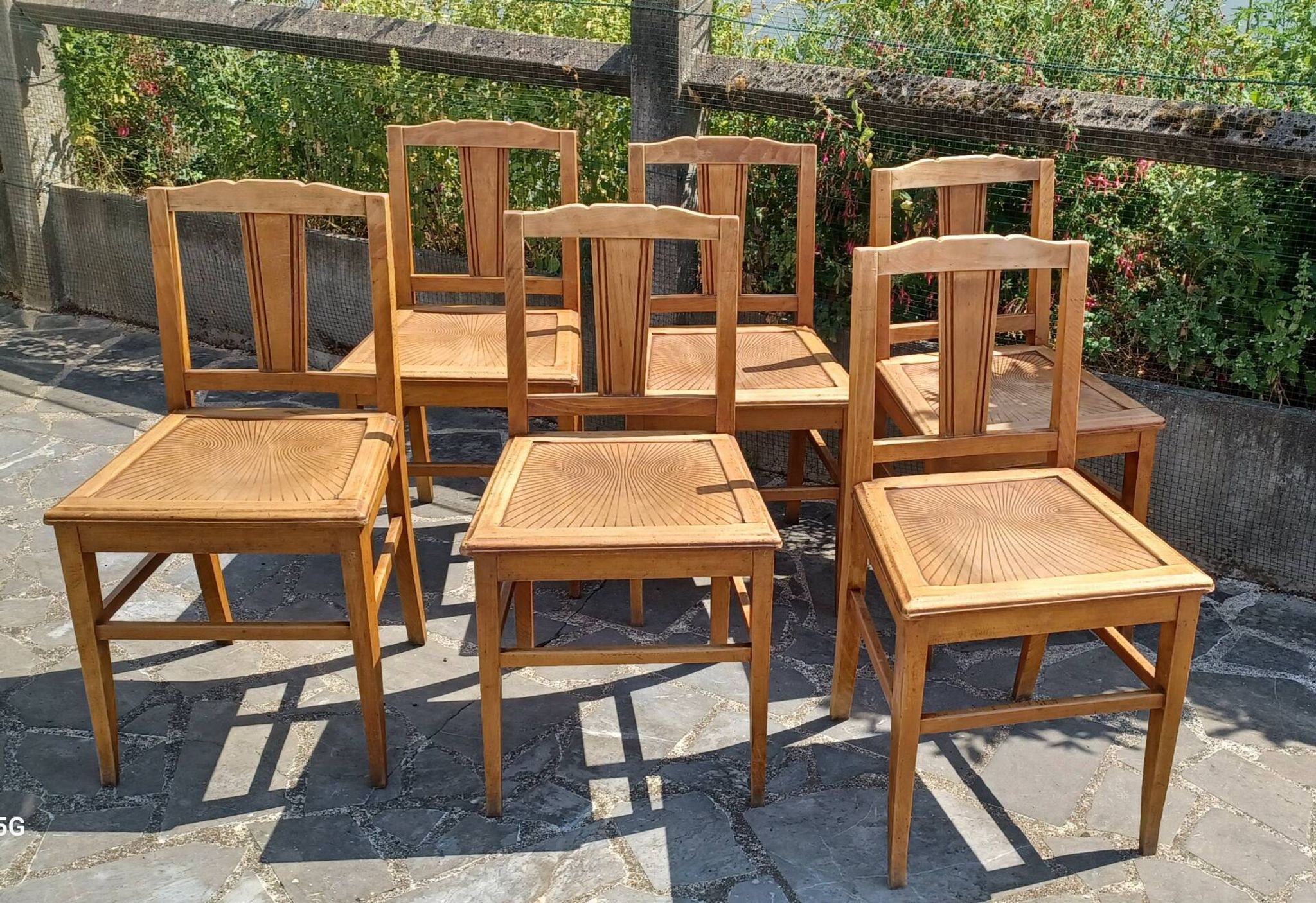 6 wooden chairs, 1950s