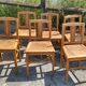 Set of 6 wooden chairs from the 1950s.