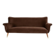 Magnificent vintage 1960s chocolate brown velvet sofa – unique piece.