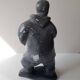 Inuit Art Soapstone Sculpture Eskimo Hunter/Fisherman Signed. 1960s