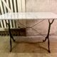 Bistro table marble top, cast iron base