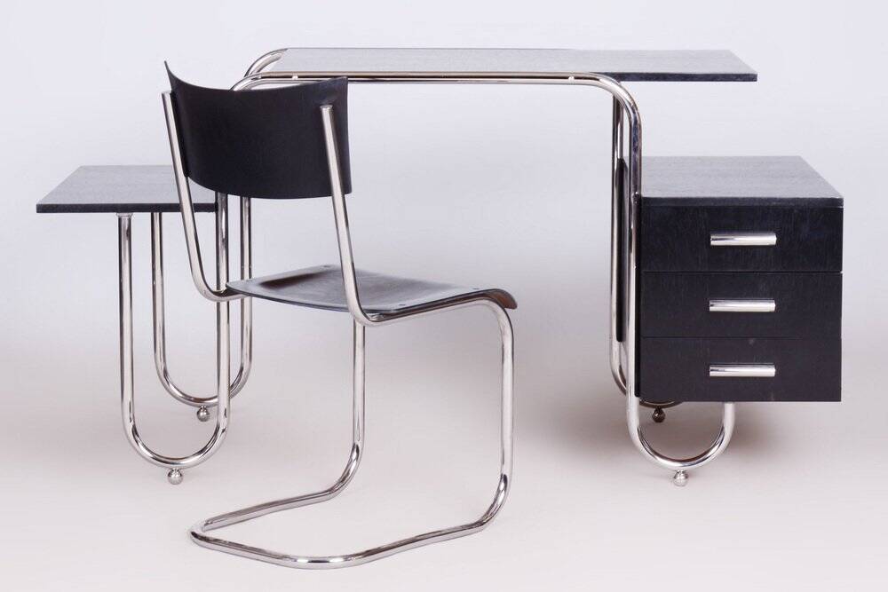 Bauhaus Oak Writing Desk by Robert Slezak, Czechia, 1930s