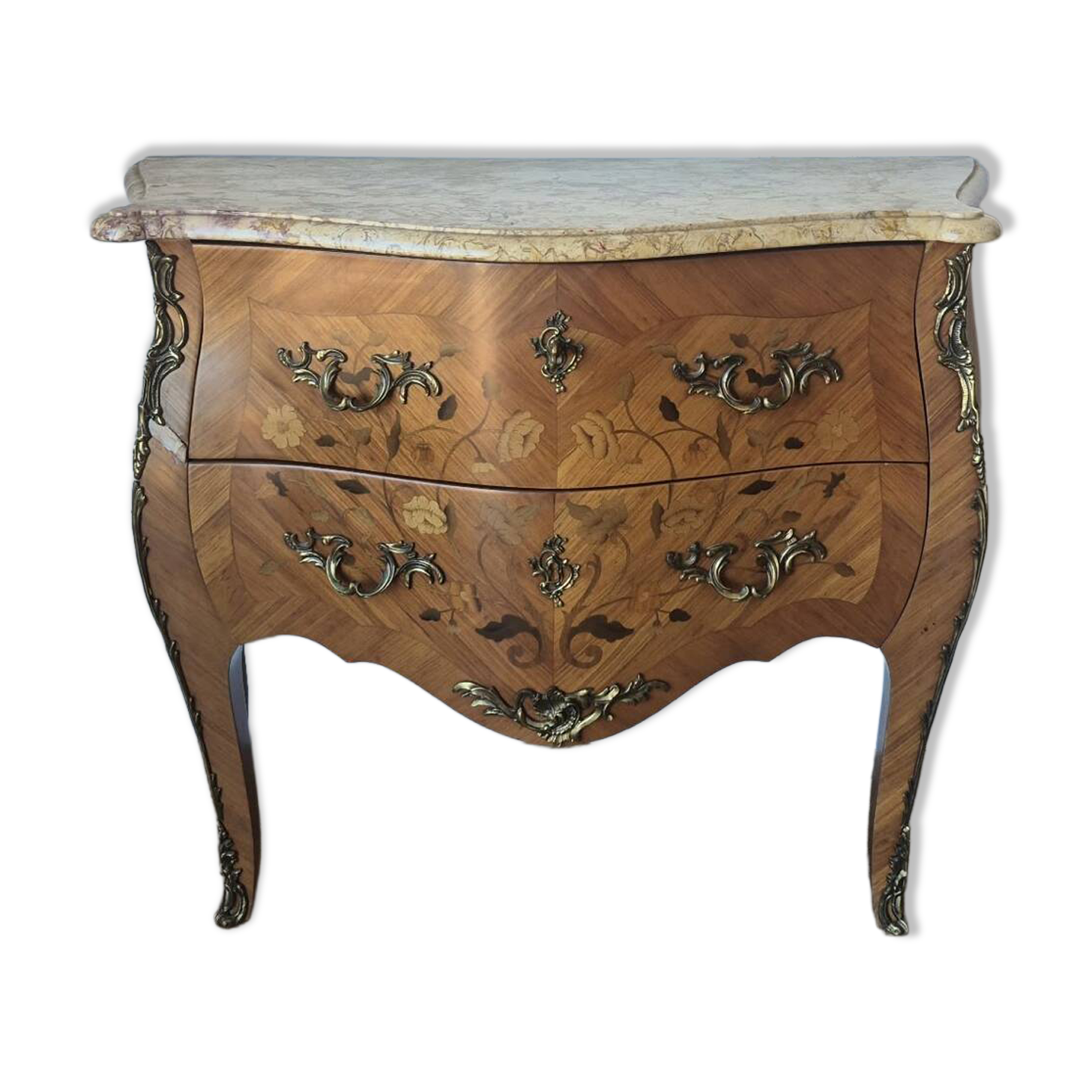 Two-drawer sautéuse in Louis XV style, stamped Skalski.