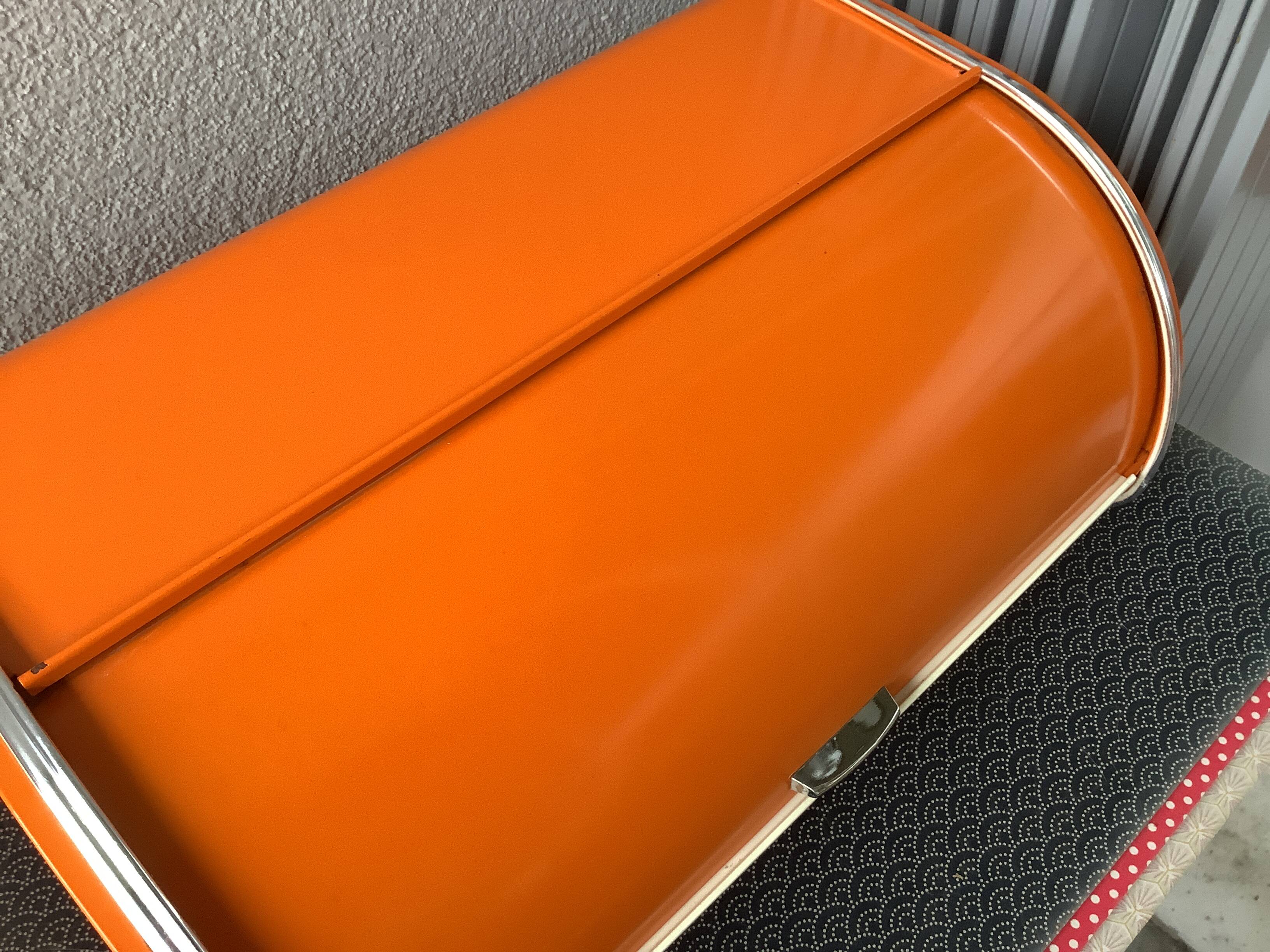 ヴィンテージ　レトロ　アンティークROSSIGNOL ブレッドケース オレンジ ヴィンテージ レトロ アンティークROSSIGNOL ブレッドケース