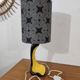 Vintage ceramic lamp free form Yellow and Black