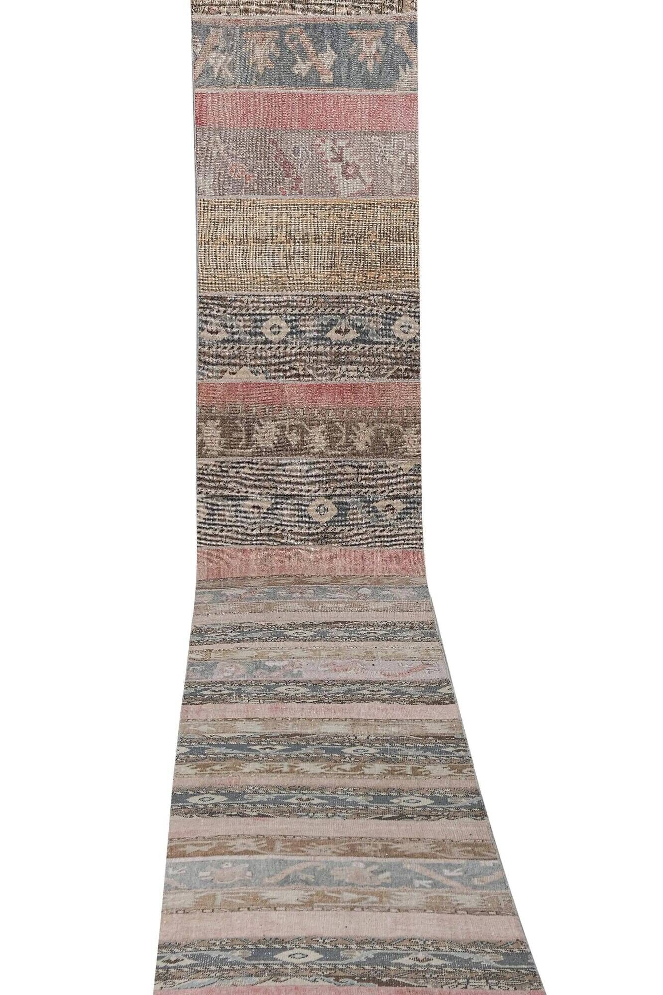 Vintage Turkish hallway rug 73x992 cm