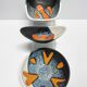 Rare set of three Elchinger Atelier ceramic bowls. France, 1950.