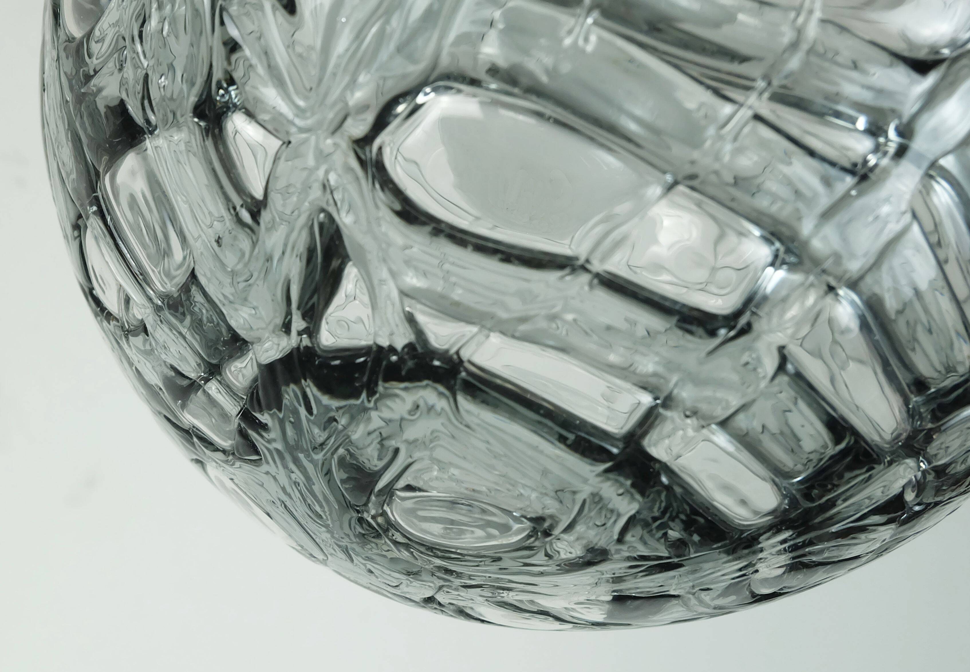 No. 2 of 2 - elegant doria pendant lamp clear and smoke grey 60s 70s