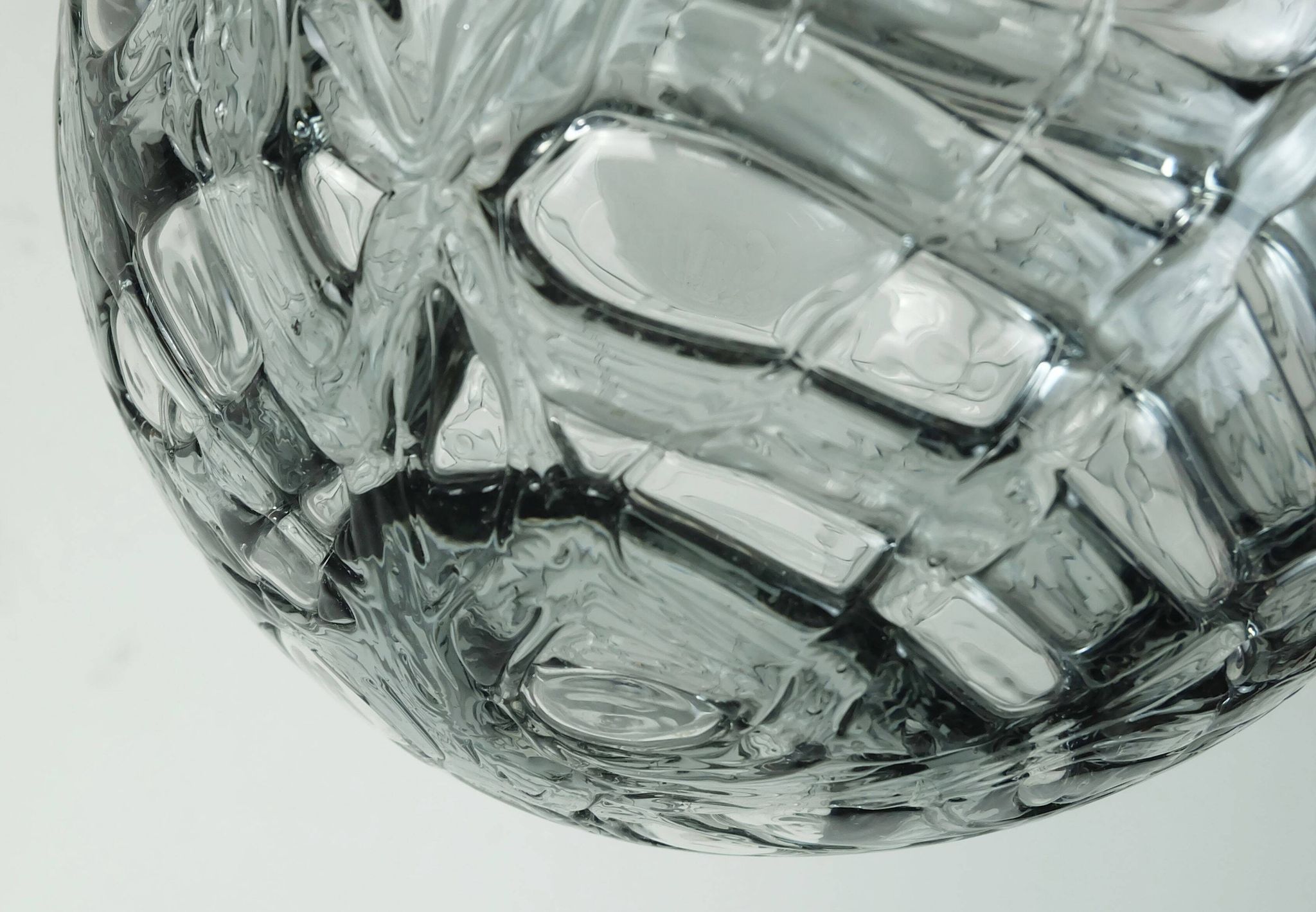 No. 2 of 2 - elegant doria pendant lamp clear and smoke grey 60s 70s