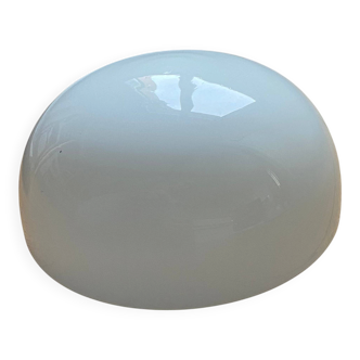 Small ceiling light or half-moon wall lamp 15 cm white opal glass