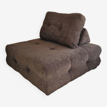 Pouf XXL velours cotelé chocolat