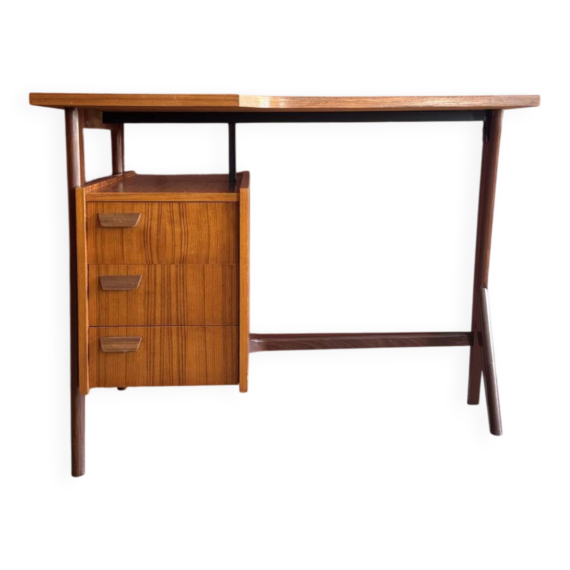 Vintage teak and mahogany desk