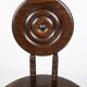 Low chair and turned wooden stool, Dudouyt style, France, 1940s