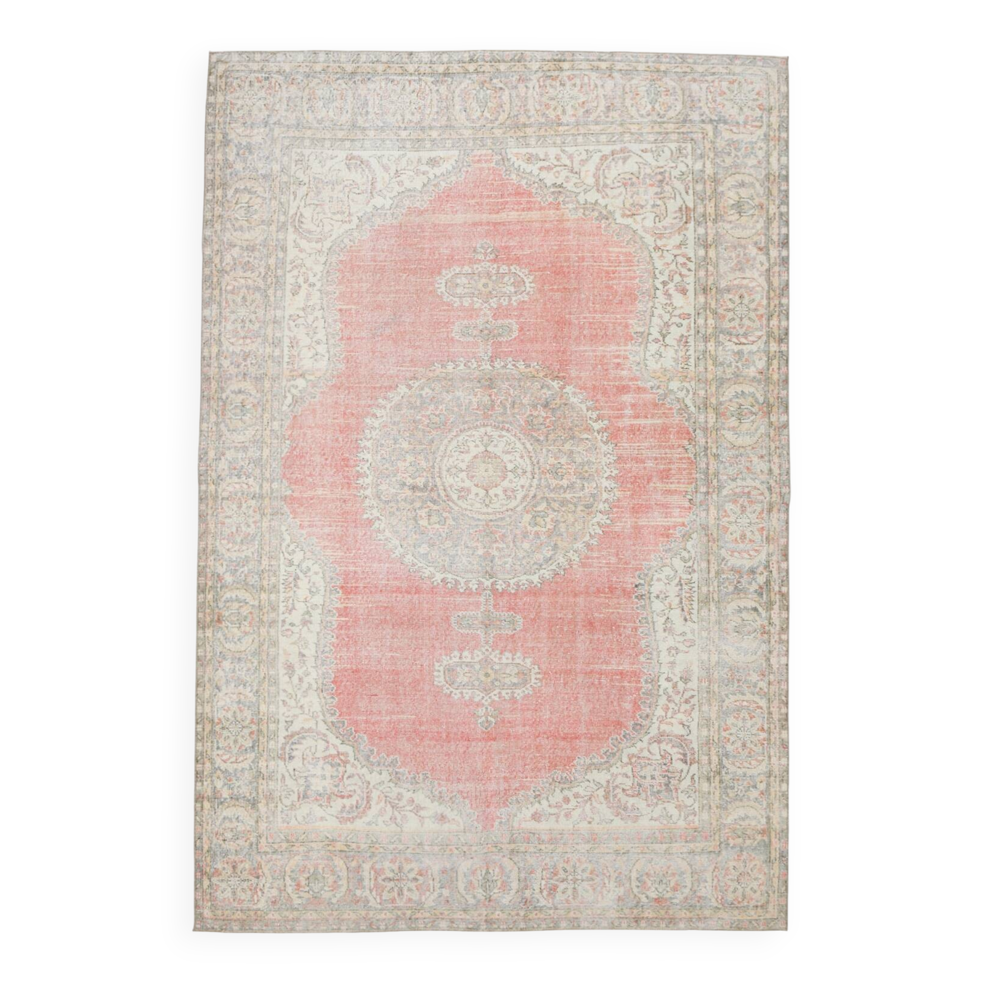 7x10 Soft Red & Beige Persian Area Rug, 207x310Cm