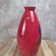 Vintage red glass vase – hand-painted floral decoration – signed Ar