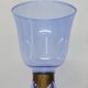 Paire De Bougeoirs Photophores Verre Bleu Soufflé En Cage Dlg Felipe Derflingher