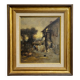 French school – Animated farm scene – Oil on panel