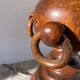 Turned wood lamp with rings