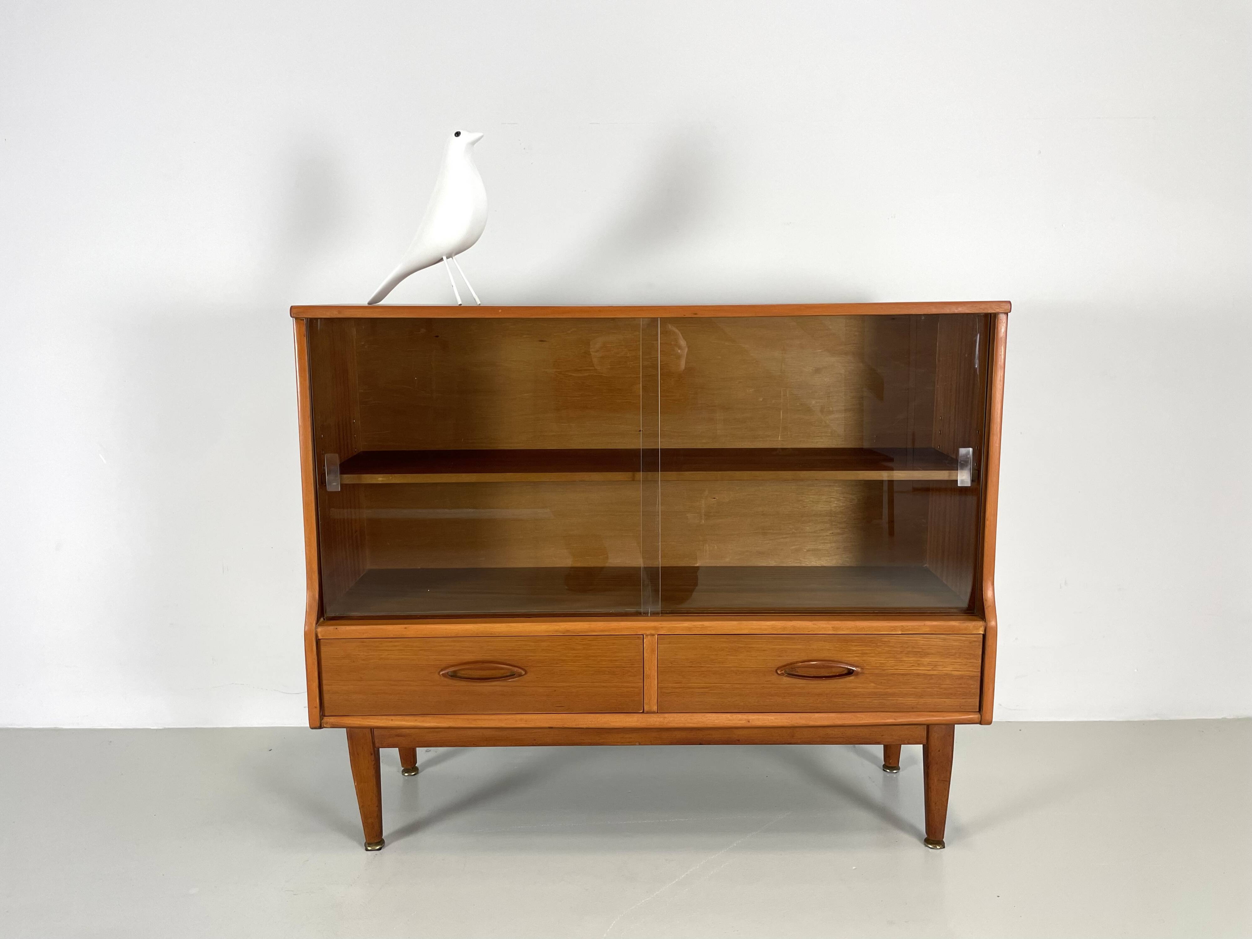 Petite vitrine vintage Jentique des années 1960 en bois de teck