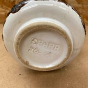 Ancien vase spara céramique blanche & marron vintage