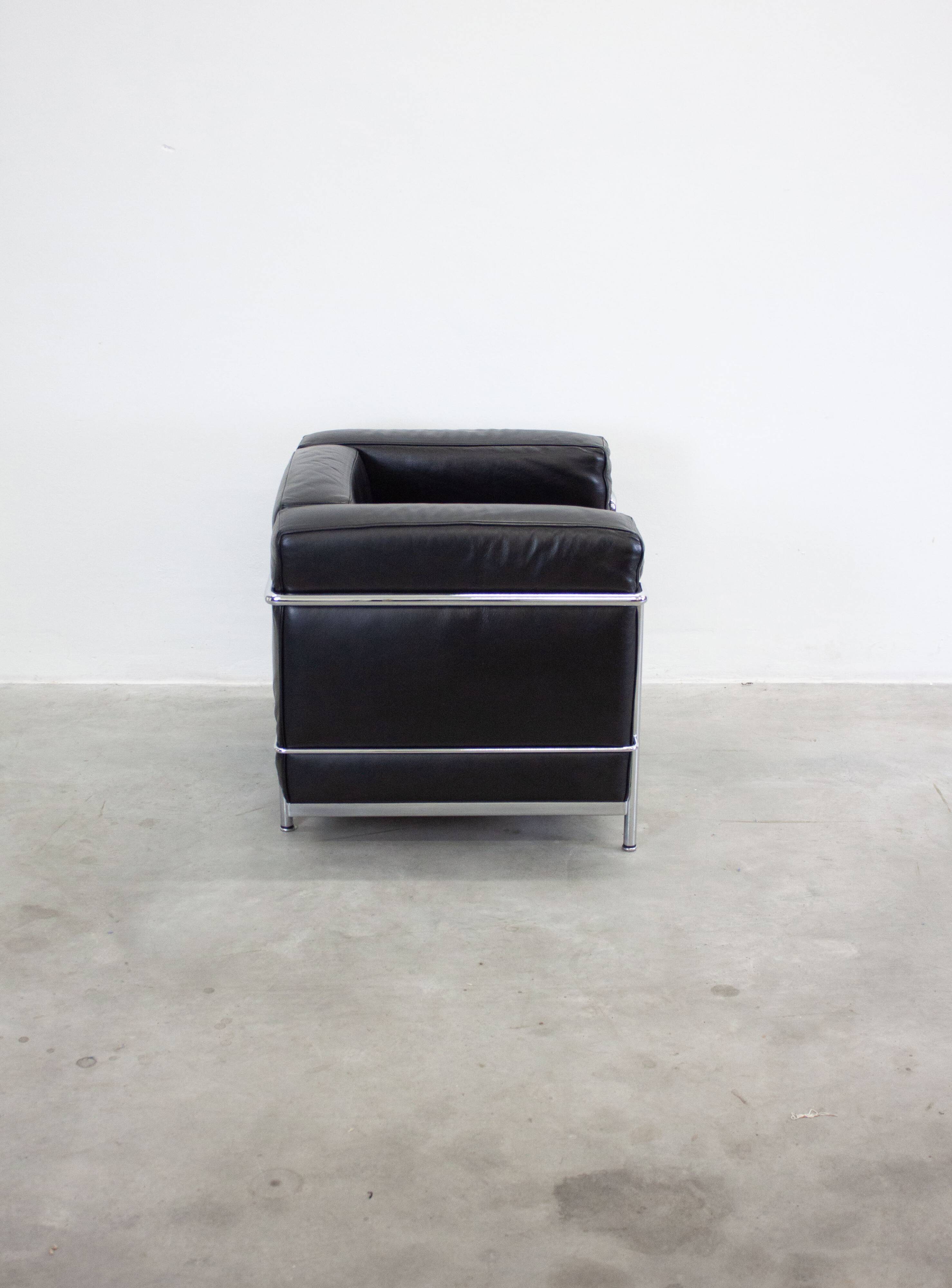 Chaise longue Cassina LC2 par Le Corbusier (Noir)