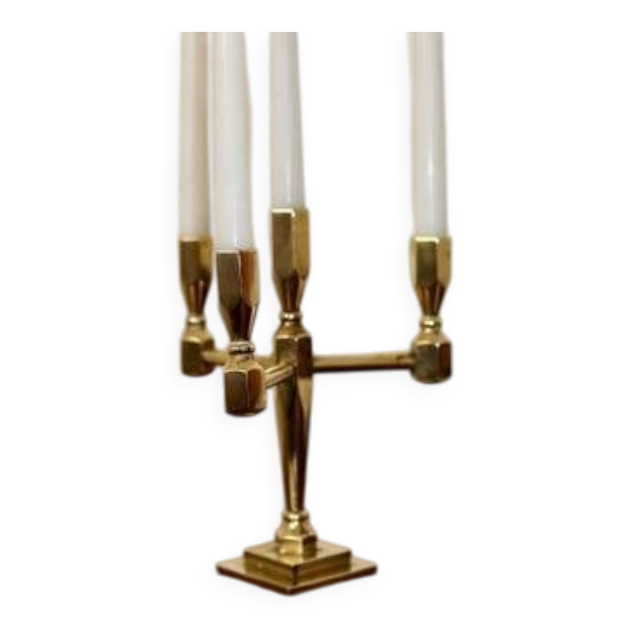 Vintage Candelabra with Four Arms in Swedish Brass from Gusum