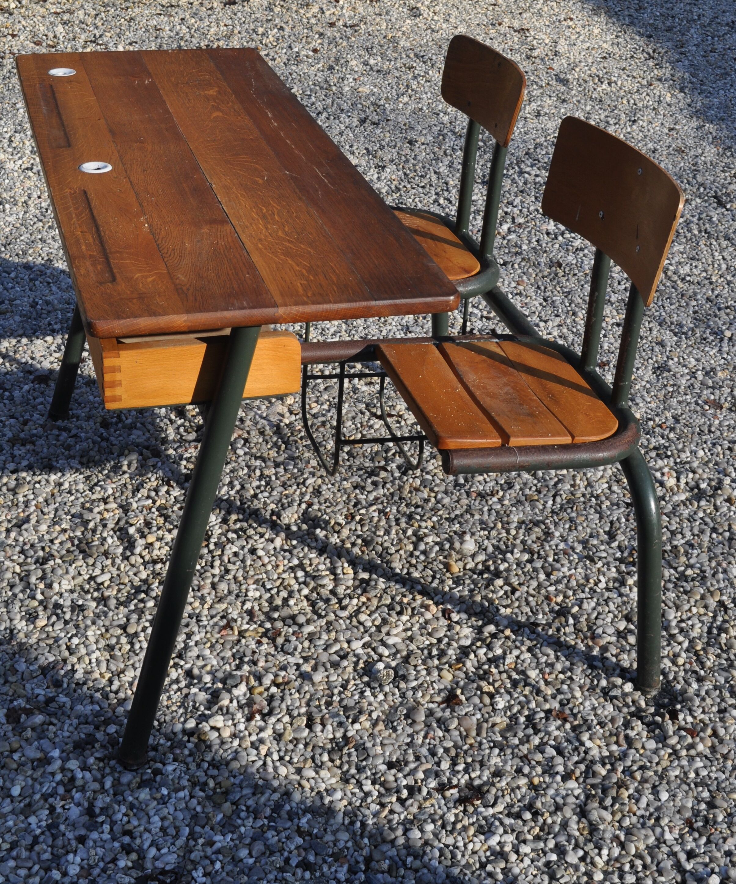 Double school desk, 50s/60s