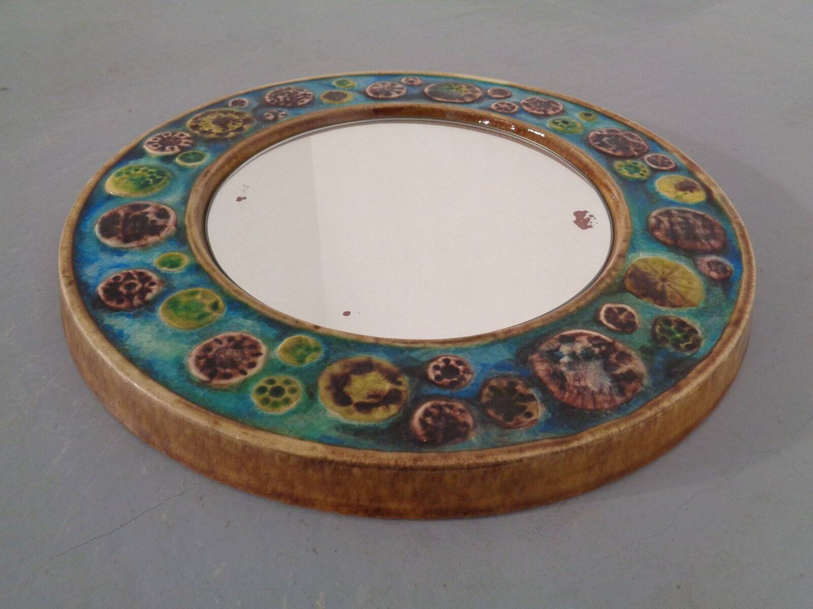 French ceramic mirror, 1960s