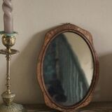 Small old wooden mirror