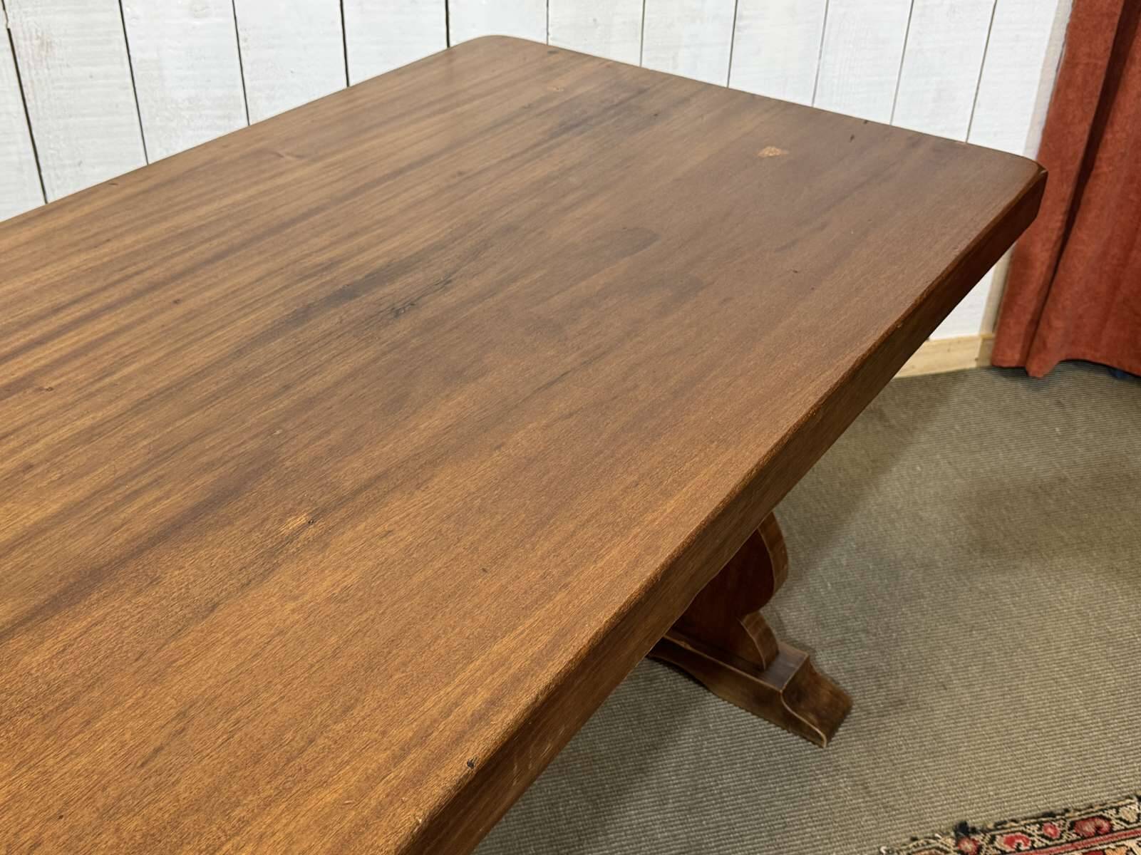 1970s mahogany monastery table - L=2m W=80cm H=75cm