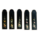 Napoleon III cleanliness plaques in painted tin, floral decoration.