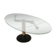 Groove extendable design dining table in tempered glass and chromed steel